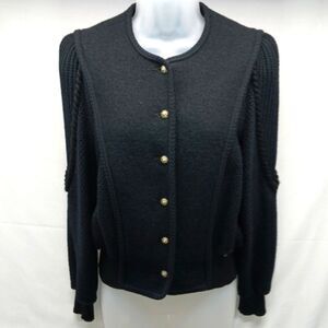 90s Vintage Geiger Women's Tyrolean Wool Sweater Knit Jacket Barvaria/Austria.